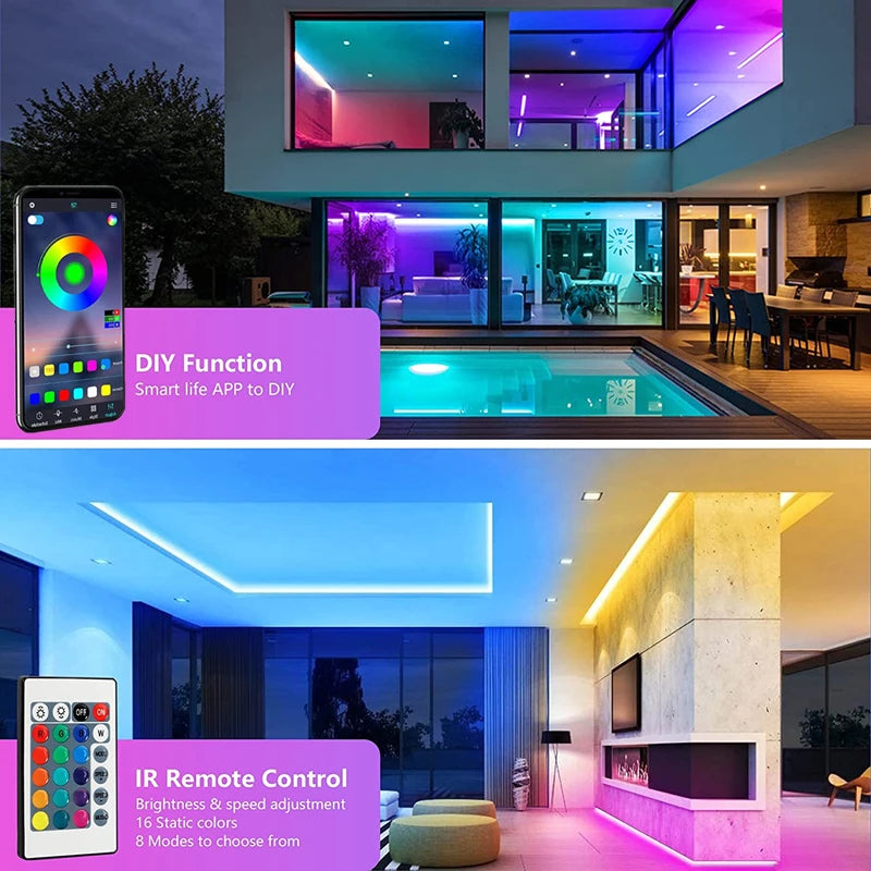 LED Remote Control Lights – RGB Light Strips for Home & Outdoor Spaces with Remote Control