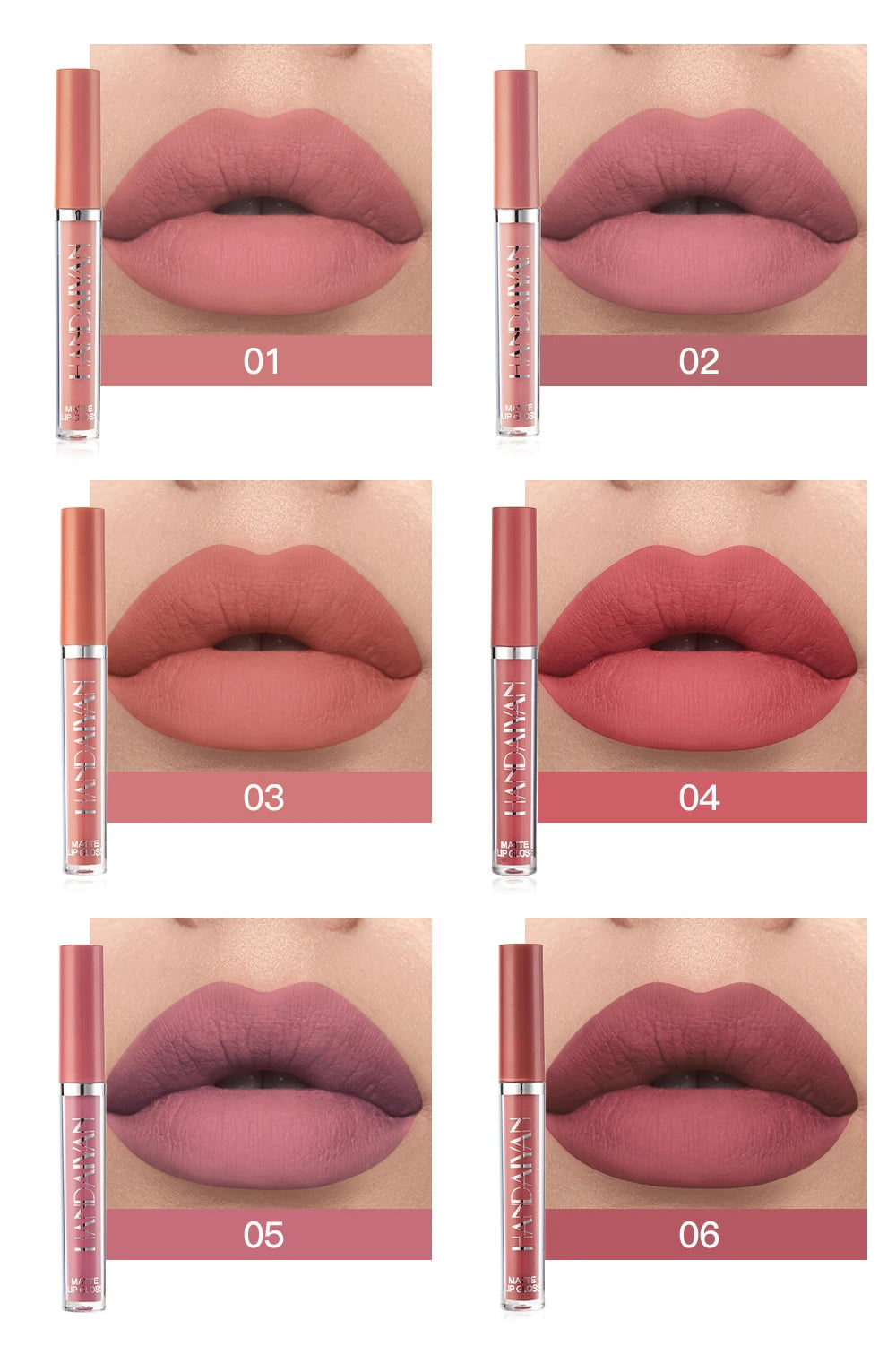 Handaiyan Non-Stick Liquid Lipstick – Long-Lasting Matte Finish, Waterproof & Vegan Lip Gloss