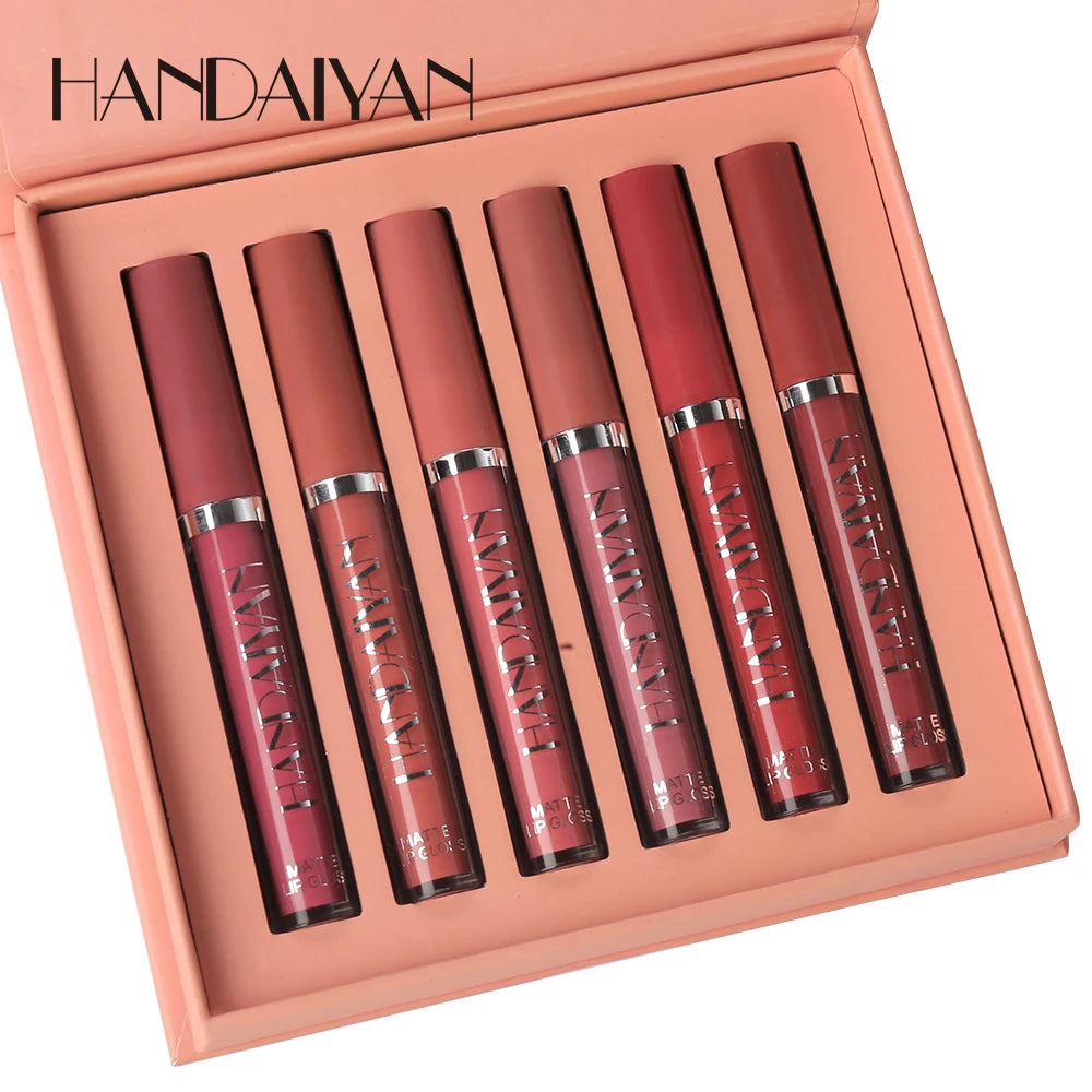 Handaiyan Non-Stick Liquid Lipstick – Long-Lasting Matte Finish, Waterproof & Vegan Lip Gloss