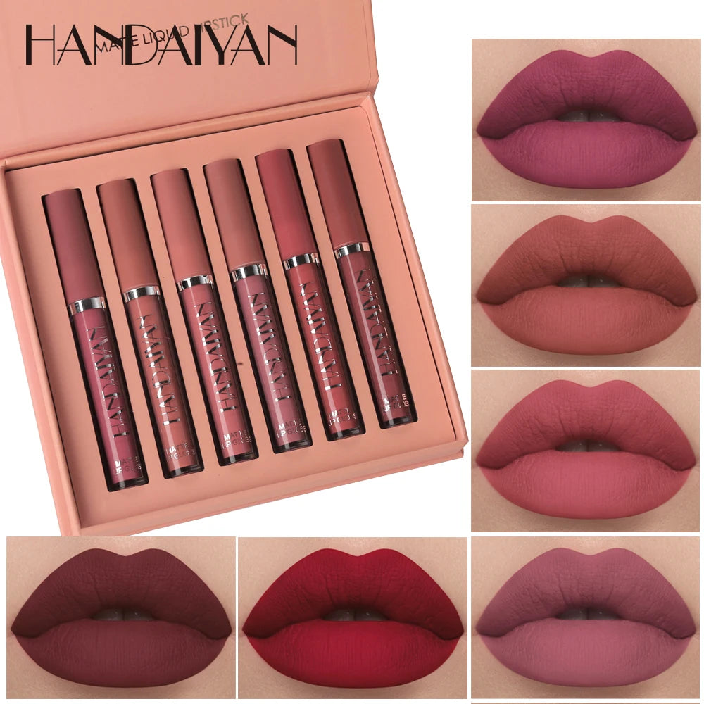 Handaiyan Non-Stick Liquid Lipstick – Long-Lasting Matte Finish, Waterproof & Vegan Lip Gloss