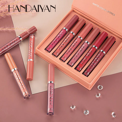 Handaiyan Non-Stick Liquid Lipstick – Long-Lasting Matte Finish, Waterproof & Vegan Lip Gloss